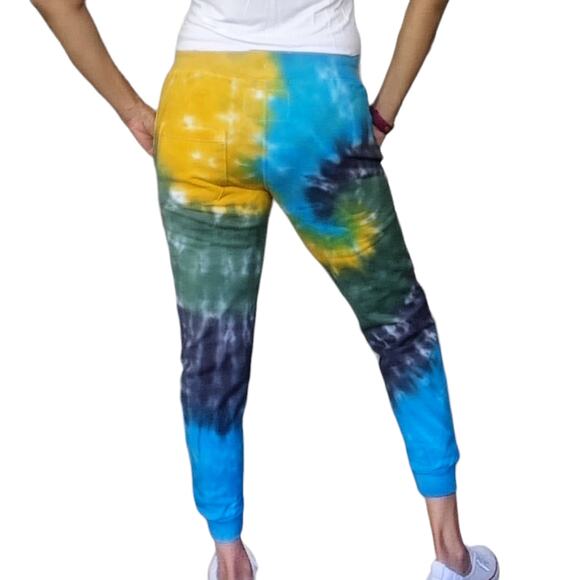 LA DETRESSE Limeade tie dye athleisure sweatpants comfy joggers Size L NEW - Picture 2 of 7